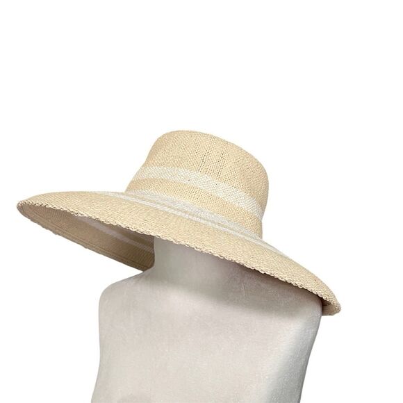 a new day Cream Tan Wide Brim Straw Sun Hat S/M - Picture 1 of 5